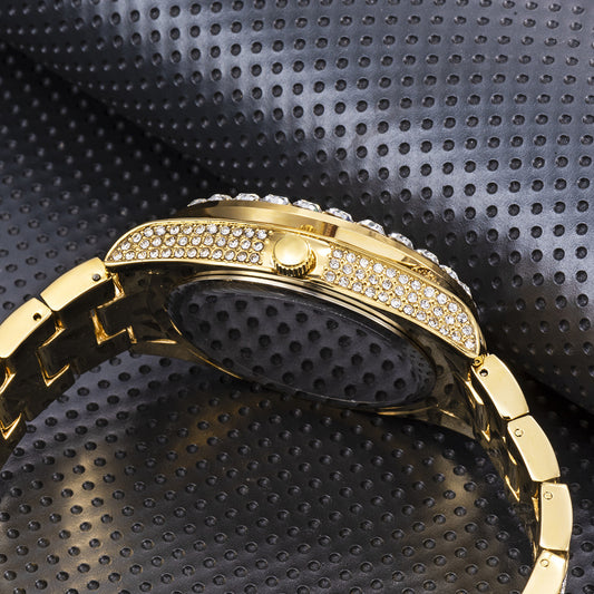 Elegant luxury watches with a gold wristband and stunning diamond accents for a glamorous look