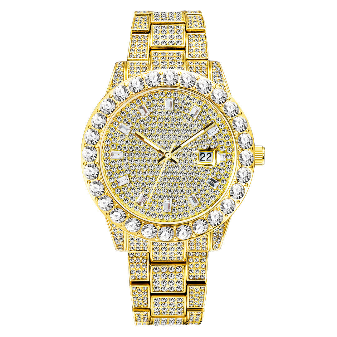 Luxury watches with sparkling diamond details and gold-tone stainless steel band for an elegant look