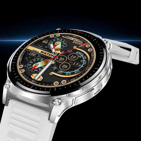 Aman Baisla Shop Smartwatch with a sleek black face and silver casing featuring fitness tracking functions